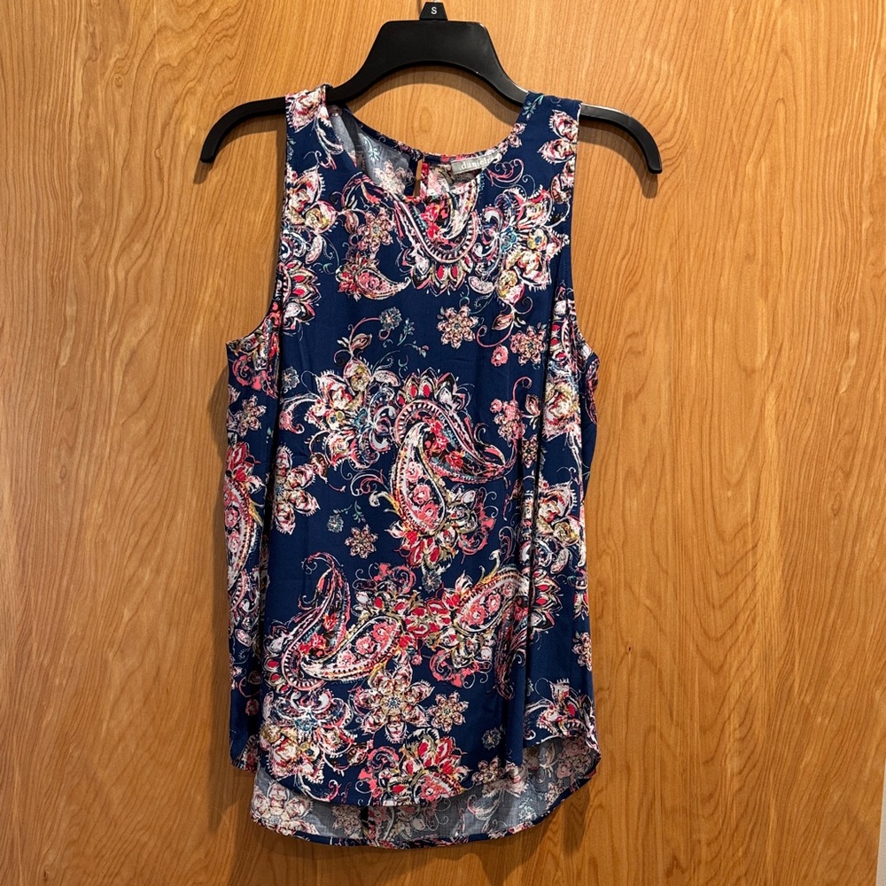 Daniel Rainn Navy Floral Paisley Blouse